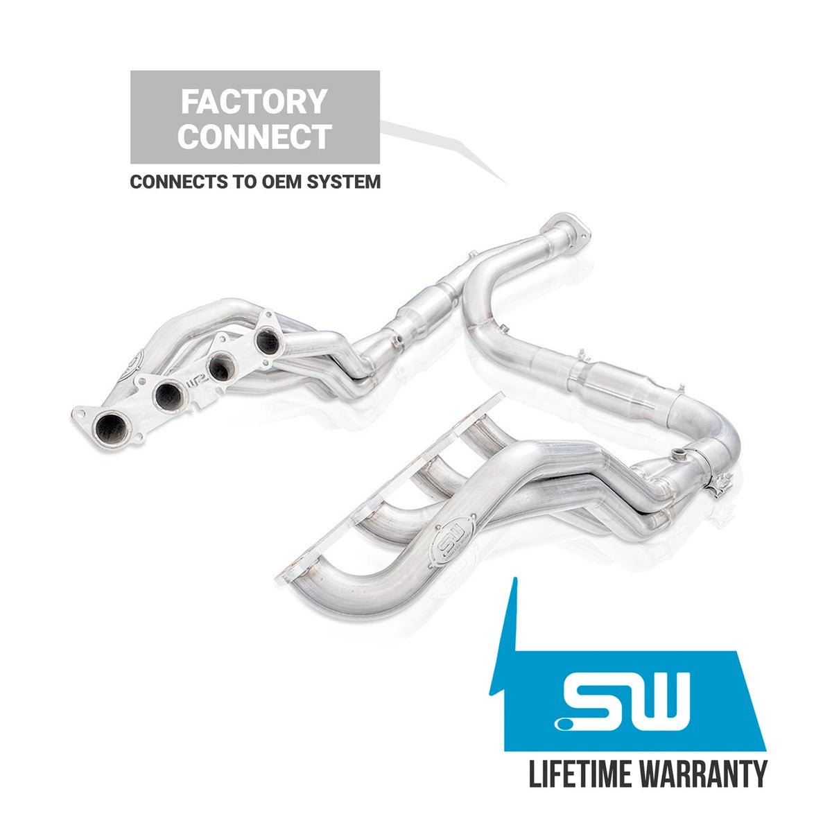 Stainless Works - 2015-20 F-150 5.0L Long Tube Header Kit Factory Connect - FT18HCATY