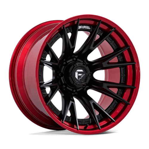 Fuel Off-Road Aluminum Wheels 20X10 Catalyst FC402 Matte Black W/ Candy Red Lip