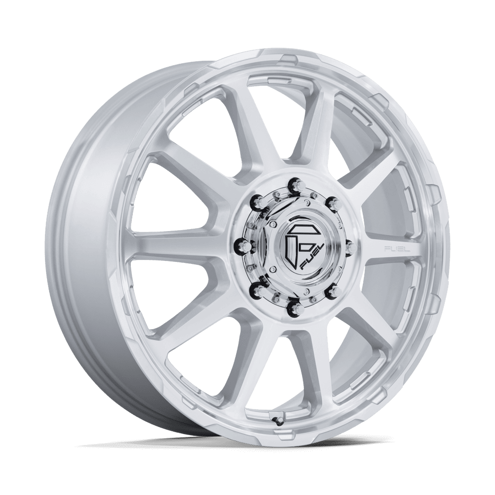 Fuel Off-Road Aluminum Wheels 22X8.25 Circuit Dually D912 Gloss Silver W/ Machined Face
