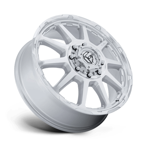 Fuel Off-Road Aluminum Wheels 20X8.25 Circuit Dually D912 Gloss Silver W/ Machined Face