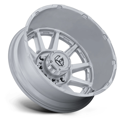 Fuel Off-Road Aluminum Wheels 24X8.25 Circuit Dually D912 Gloss Silver W/ Machined Face