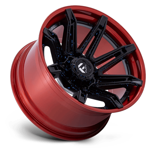 Fuel Off-Road D401 24X12 Matte Black W/ Candy Red Lip 8x180 -44mm