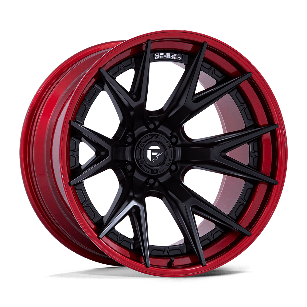 Fuel Off-Road D402 17X9 Matte Black W/ Candy Red Lip 6x139.7 +1mm
