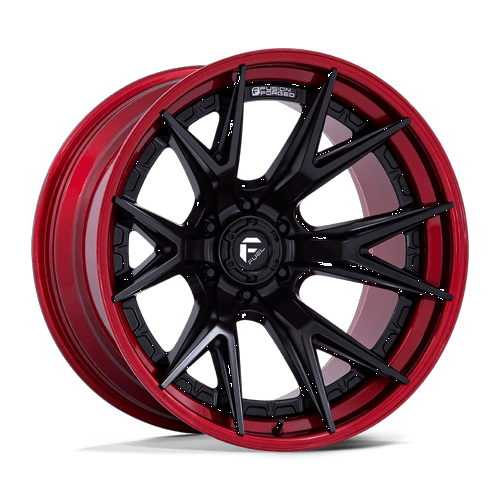 Fuel Off-Road Aluminum Wheels 20X10 Catalyst FC402 Matte Black W/ Candy Red Lip
