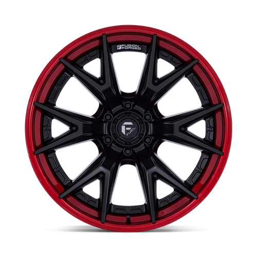 Fuel Off-Road Aluminum Wheels 18X9 Catalyst FC402 Matte Black W/ Candy Red Lip