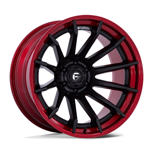 Fuel Off-Road Aluminum Wheels 24X12 Burn FC403 Matte Black W/ Candy Red Lip