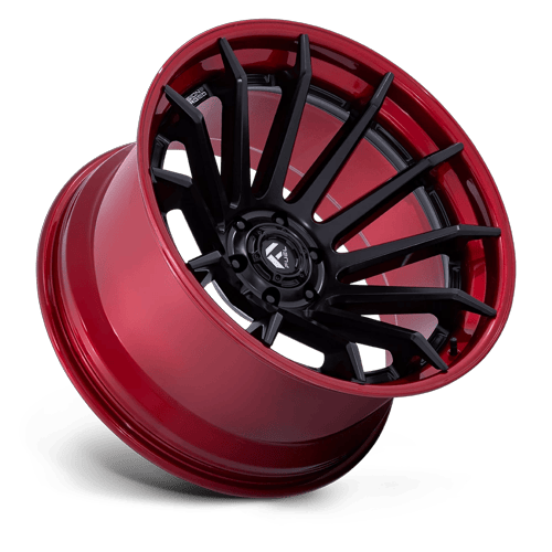 Fuel Off-Road Aluminum Wheels 22X10 Burn FC403 Matte Black W/ Candy Red Lip
