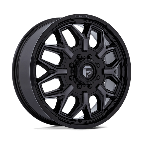 Fuel Off-Road Aluminum Wheels 22X8.25 Flux Dually D875 Gloss Black Brushed Face W/ Gray Tint