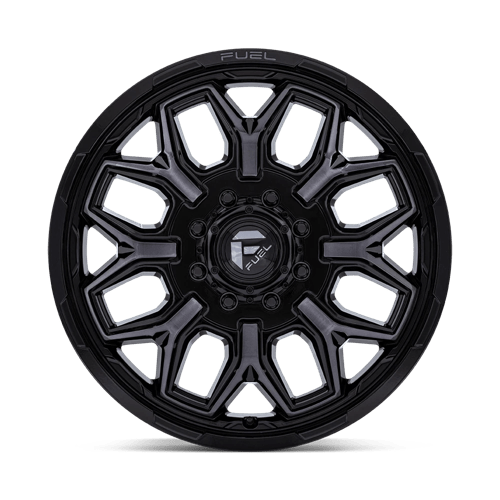 Fuel Off-Road Aluminum Wheels 22X8.25 Flux Dually D875 Gloss Black Brushed Face W/ Gray Tint