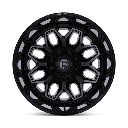 Fuel Off-Road Aluminum Wheels 22X8.25 Flux Dually D875 Gloss Black Brushed Face W/ Gray Tint