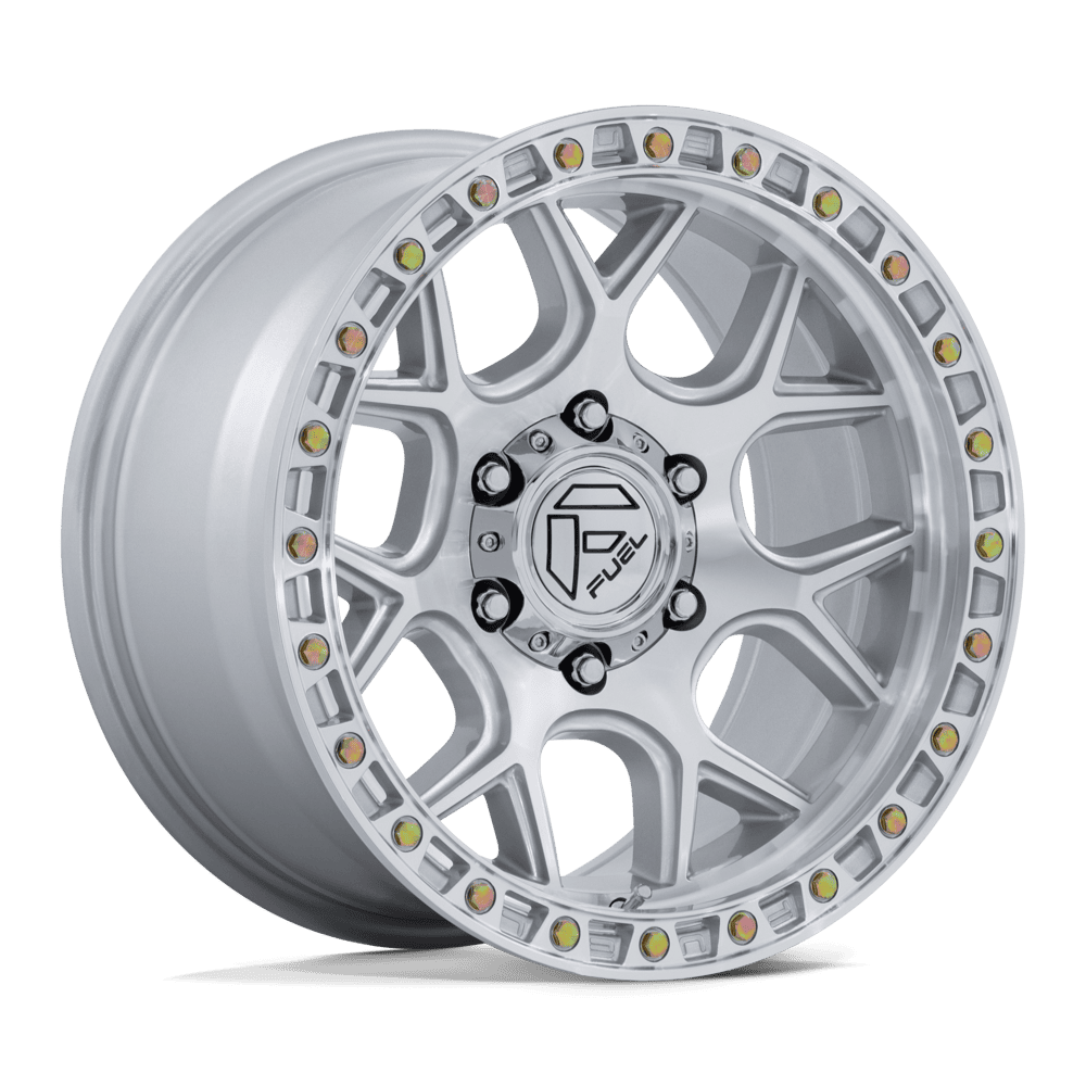 Fuel Off-Road D908 20X9 Gloss Silver W/ Machined Face 6x114.3 +1mm