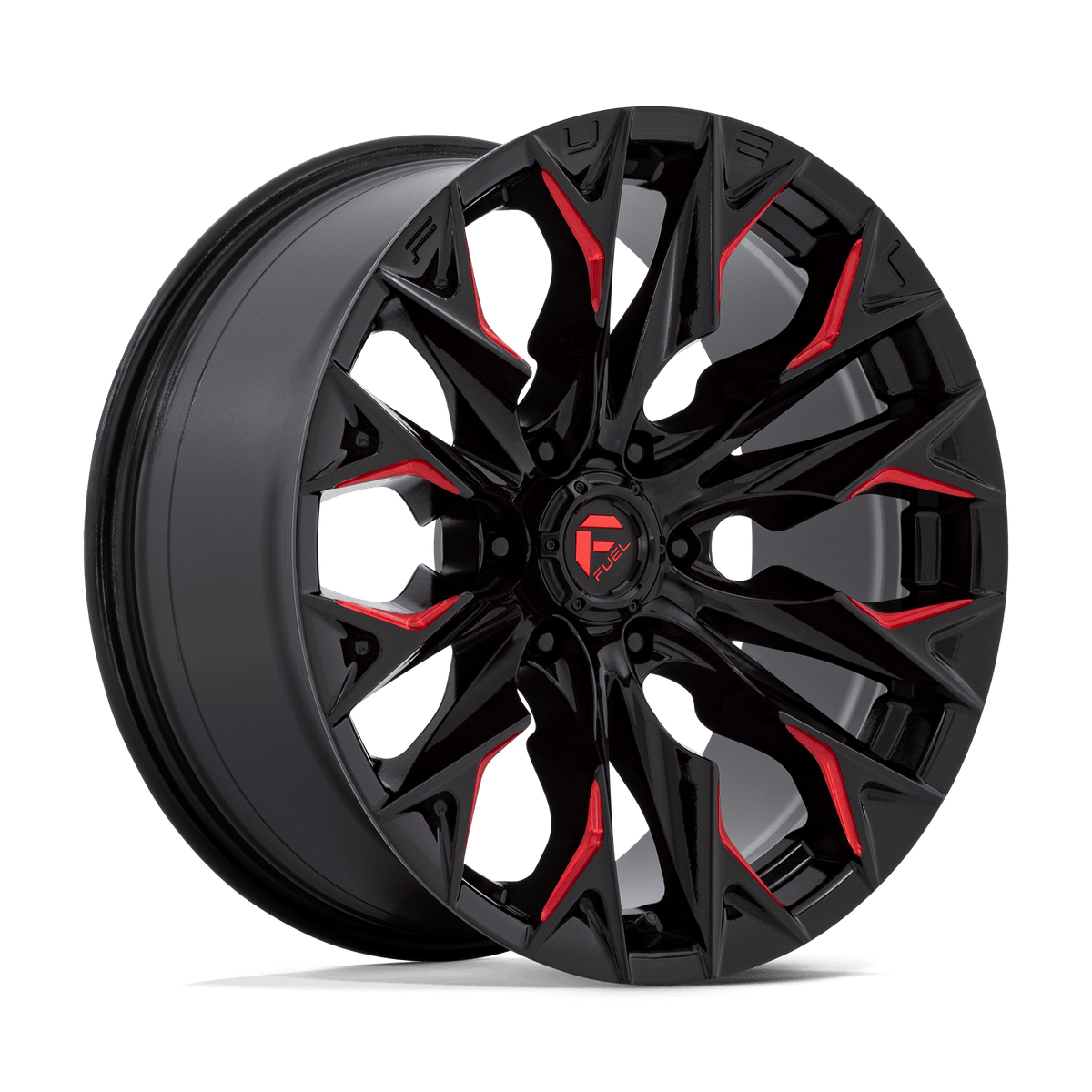 Fuel Off-Road D823 20X9 Gloss Black Milled W/ Candy Red 6x139.7 +1mm