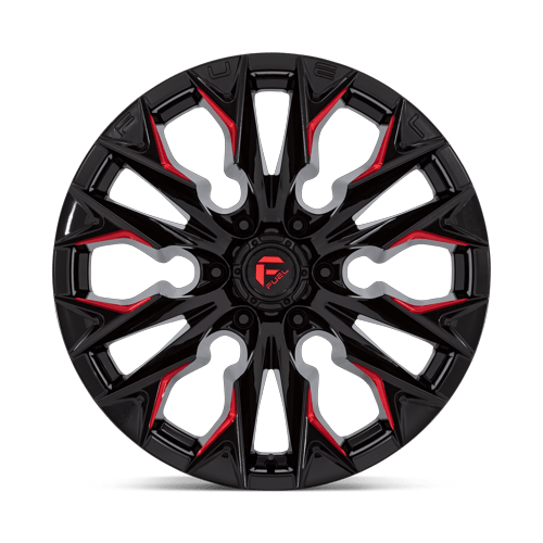 Fuel Off-Road D823 20X9 Gloss Black Milled W/ Candy Red 6x135 +1mm