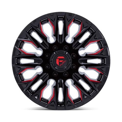 Fuel Off-Road D823 20X9 Gloss Black Milled W/ Candy Red 8x165.1 +1mm