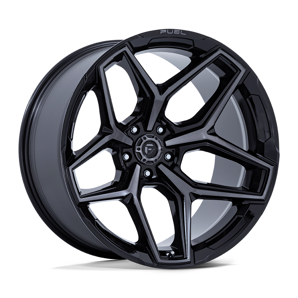 Fuel Off-Road Aluminum Wheels 17X9 FLUX Gloss Black Brushed Face W/ Gray Tint