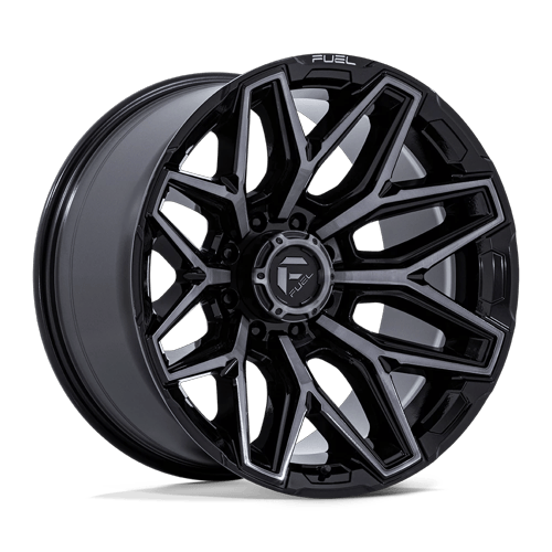 Fuel Off-Road Aluminum Wheels 20X9 FLUX Gloss Black Brushed Face W/ Gray Tint