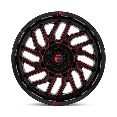 Fuel Off-Road D808 20X10 Gloss Black Milled W/ Red Tint 6x139.7 -18mm