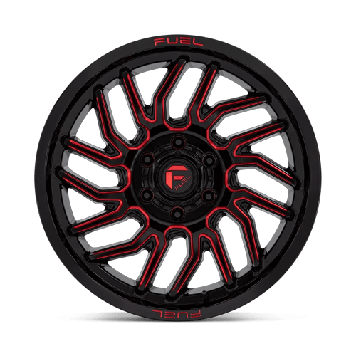 Fuel Off-Road D808 20X9 Gloss Black Milled W/ Red Tint 6x135 +20mm