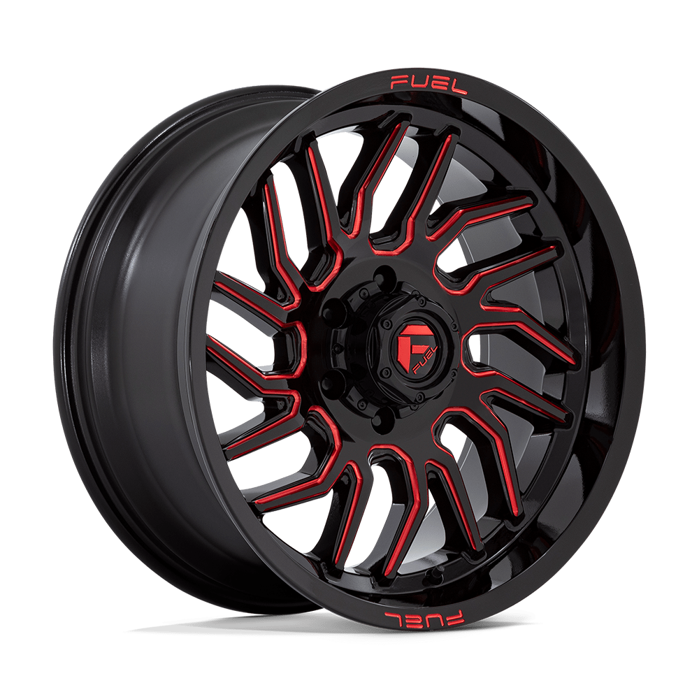 Fuel Off-Road D808 20X9 Gloss Black Milled W/ Red Tint 6x135 +1mm