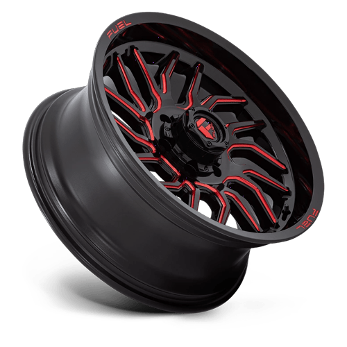 Fuel Off-Road D808 20X9 Gloss Black Milled W/ Red Tint 6x139.7 +1mm