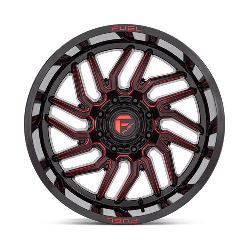 Fuel Off-Road D808 20X9 Gloss Black Milled W/ Red Tint 8x180 +1mm