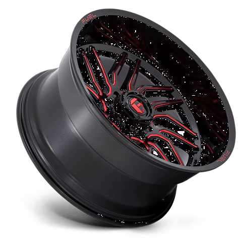 Fuel Off-Road D808 24X12 Gloss Black Milled W/ Red Tint 8x165.1 -44mm