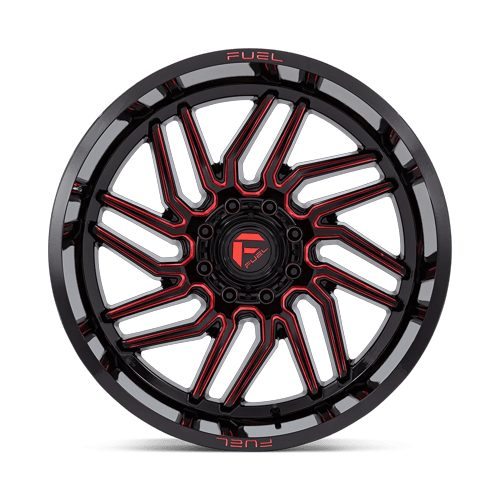 Fuel Off-Road D808 24X12 Gloss Black Milled W/ Red Tint 8x165.1 -44mm