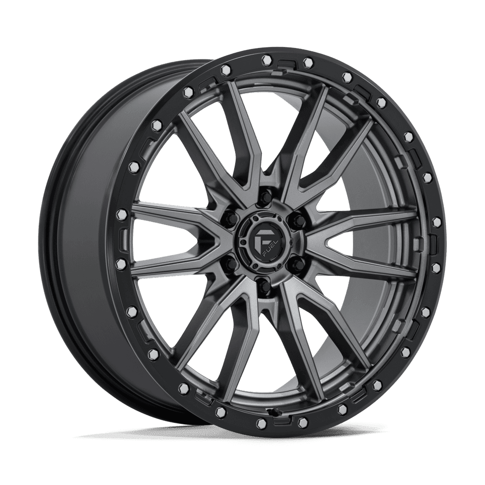 Fuel Off-Road Aluminum Wheels 22X9 Rebel D680 Matte Gunmetal Black Bead Ring