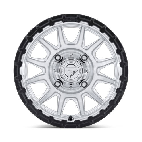 Fuel Off-Road Aluminum Wheels 15X7 Piston Utv FV866 Hyper Silver Machined W/ Matte Black Lip
