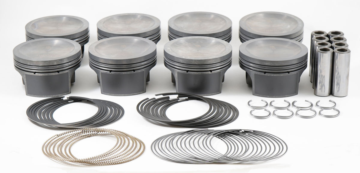 Mahle MS Piston Set Ford 281ci 3.551in Bore 3.543stk 5.933in Rod .866 Pin -16cc 9.3 CR Set of 8 - 930256052