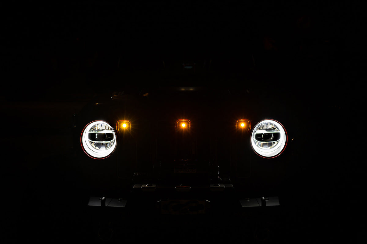 DV8 Offroad - Grjl-02 18-22 Jeep Wrangler JL Front Grill Amber Accent Lights - GRJL-02