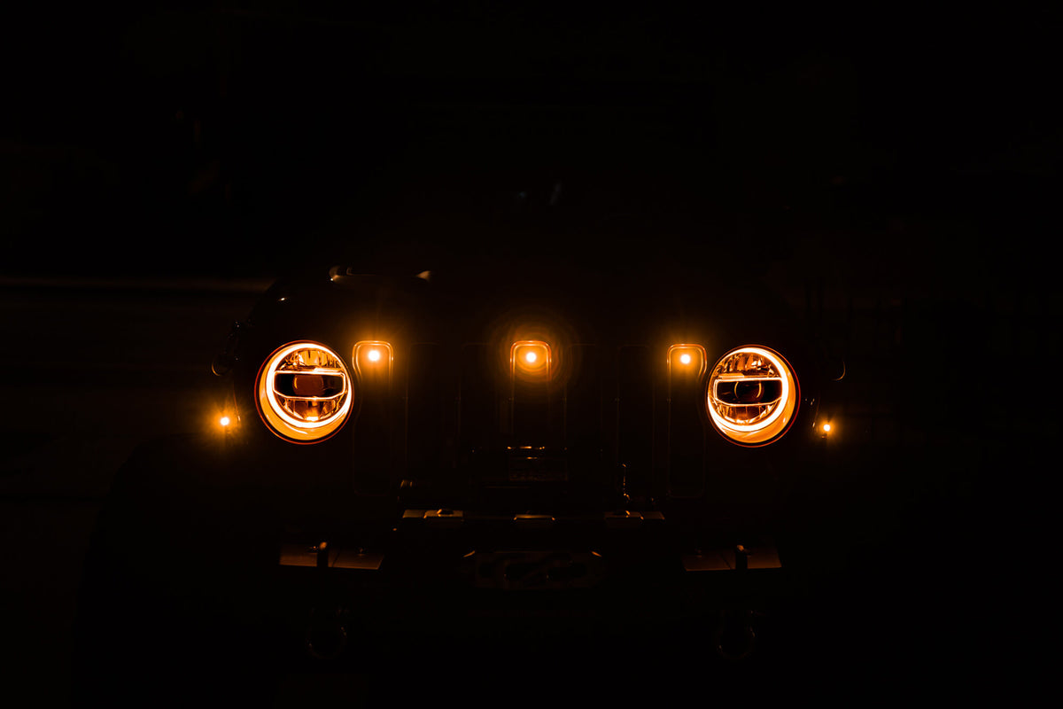DV8 Offroad - Grjl-02 18-22 Jeep Wrangler JL Front Grill Amber Accent Lights - GRJL-02