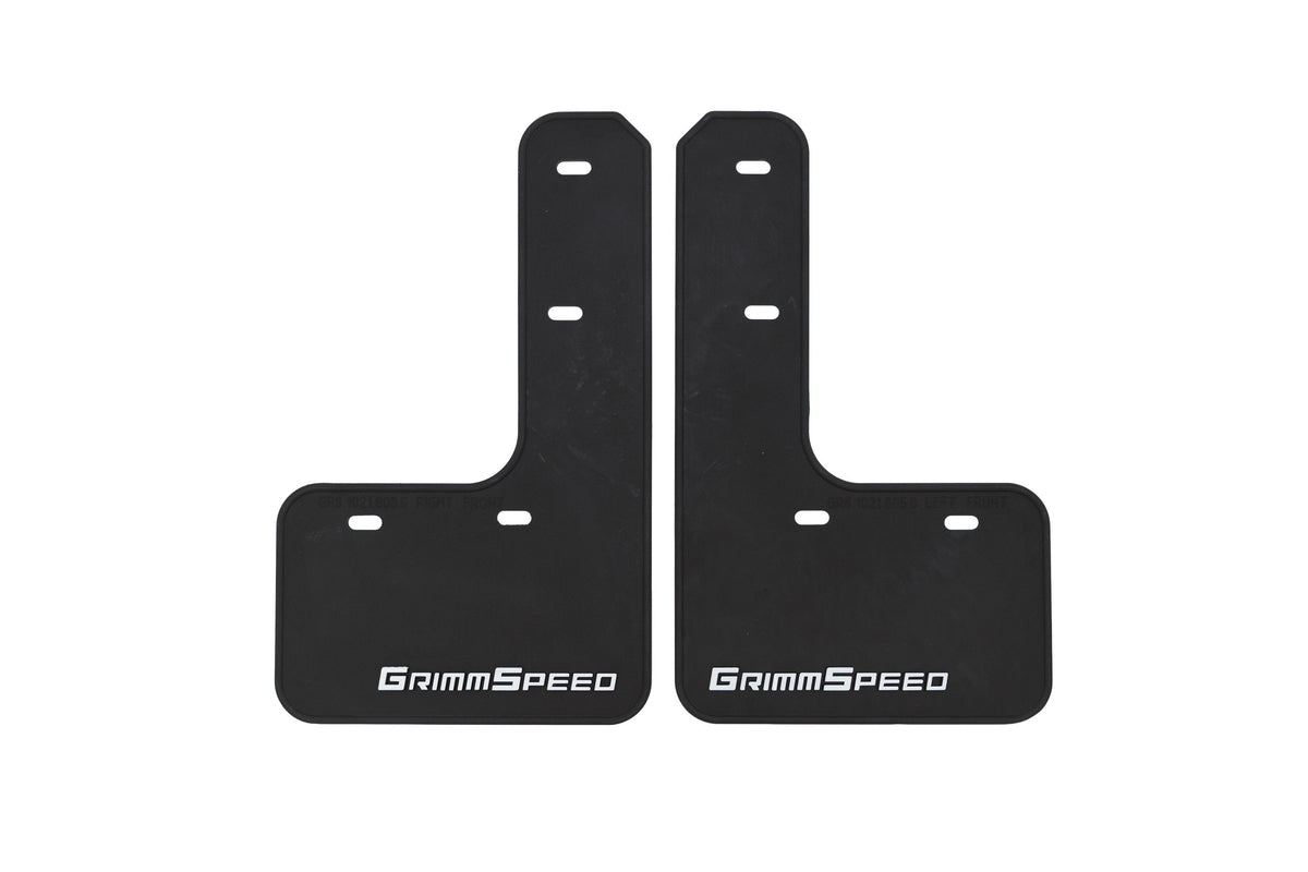 Grimmspeed 15-21 Subaru WRX/STI Mudflaps - Black w/ Red Lettering - GRM.1021.1.RED