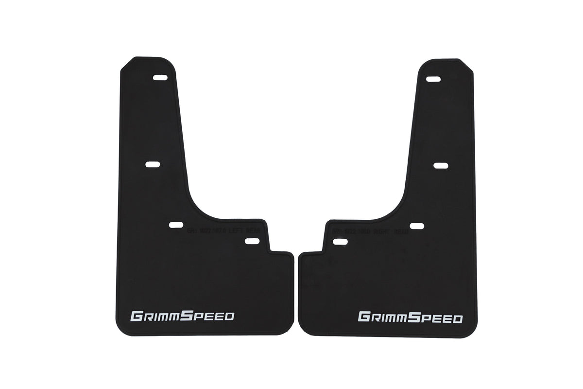 Grimmspeed 22-25 Subaru WRX Mudflaps - Black w/ Red Lettering - GRM.1022.1.RED