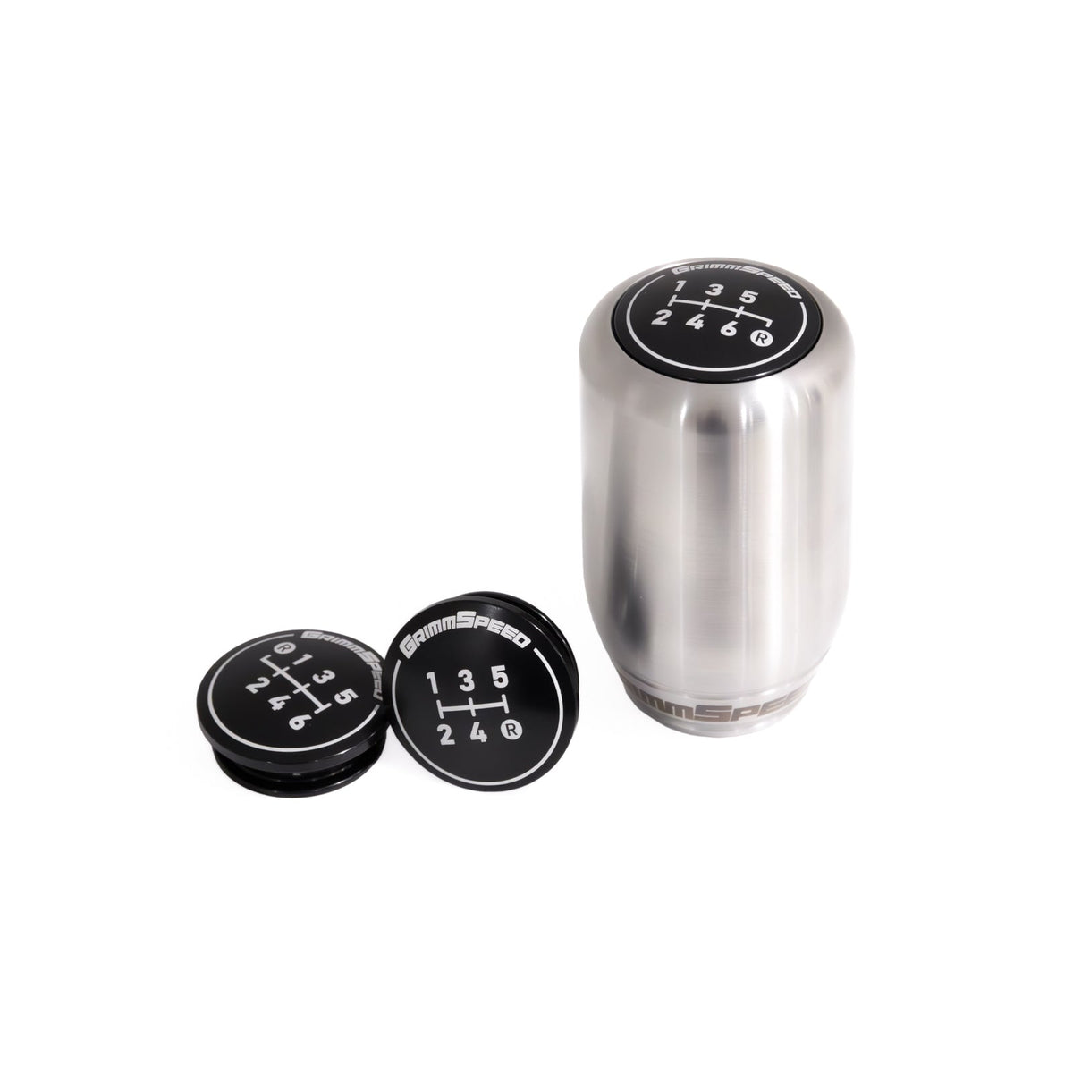 GrimmSpeed Swap-Top Weighted Piston Shift Knob - Stainless Steel - GRM1.1006.1.SS