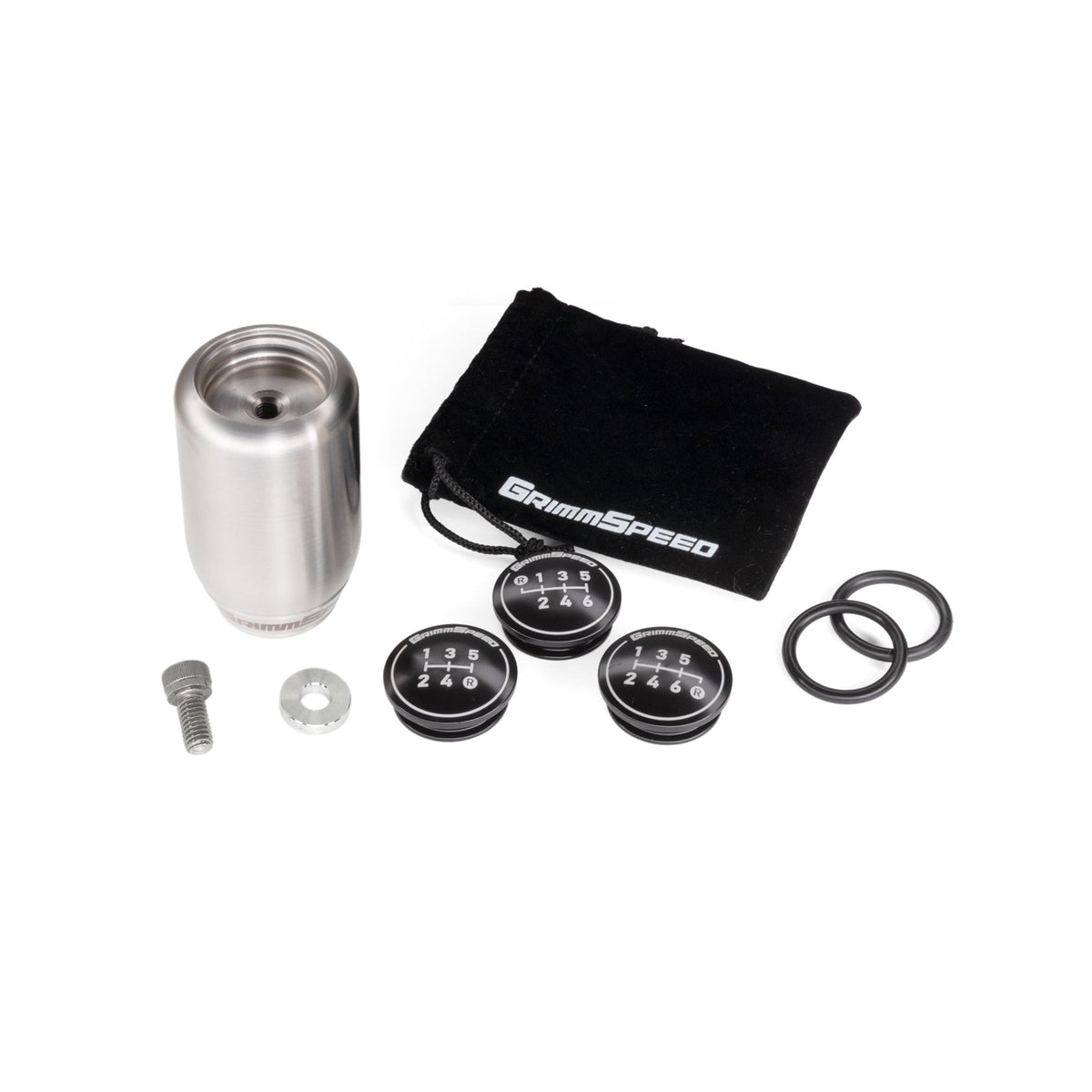 GrimmSpeed Swap-Top Weighted Piston Shift Knob - Stainless Steel - GRM1.1006.1.SS