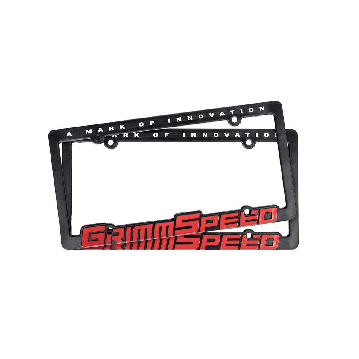 GrimmSpeed License Plate Frame - GrimmSpeed Red Text (Single) - GRM111051