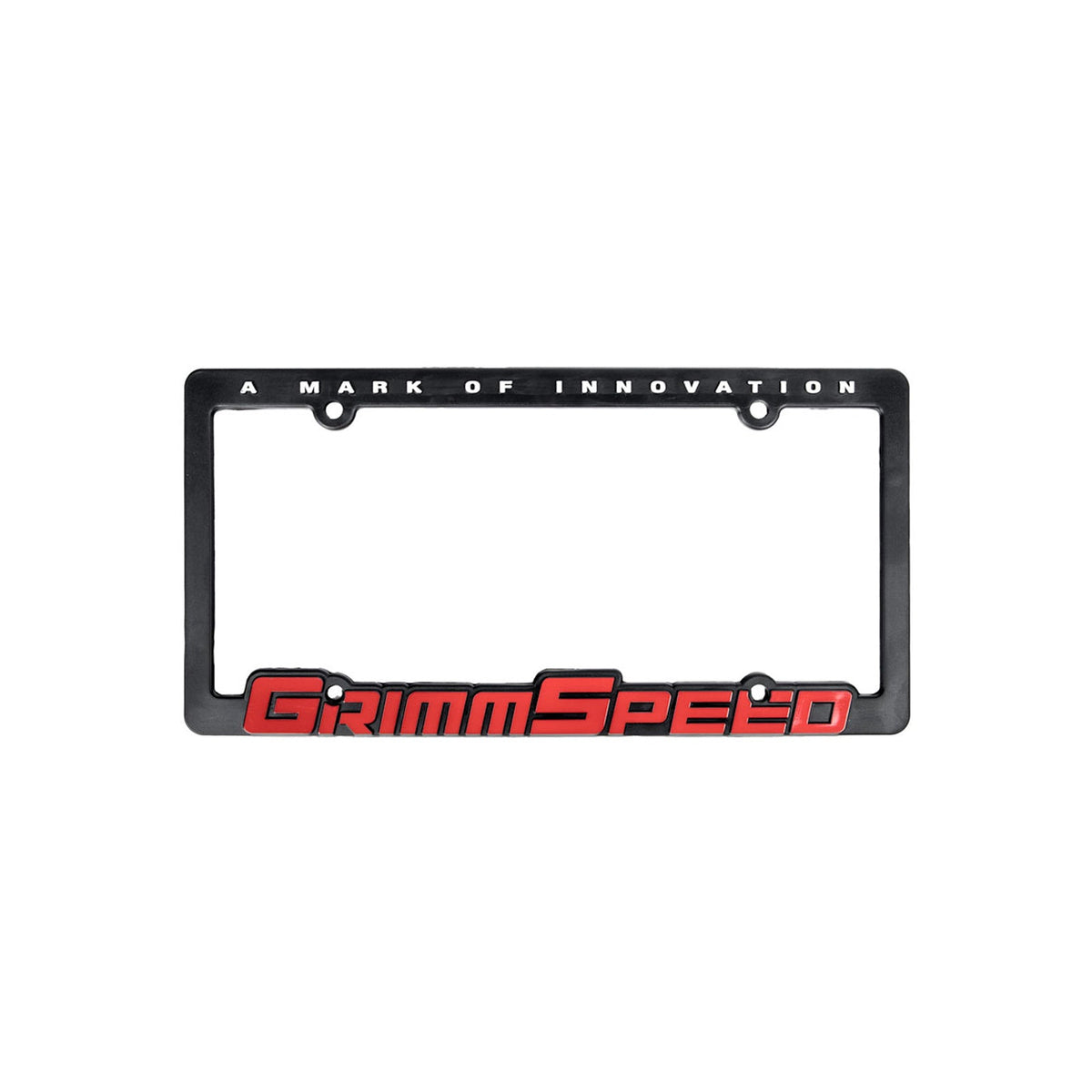 GrimmSpeed License Plate Frame - GrimmSpeed Red Text (Single) - GRM111051