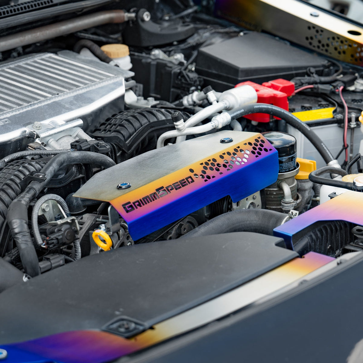 GrimmSpeed - Titanium Pulley Cover - 2022+ Subaru WRX, 2019+ Subaru Ascent - GRM113086TI
