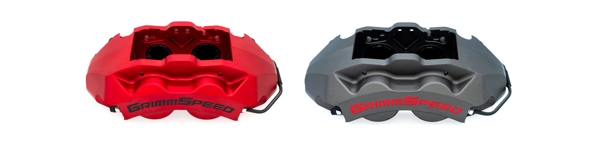 GrimmSpeed 02-21 Subaru WRX/STI 4-Piston Brake Caliper Kit - Red (For 340mm Rotor) - GRM.1170.1.RED