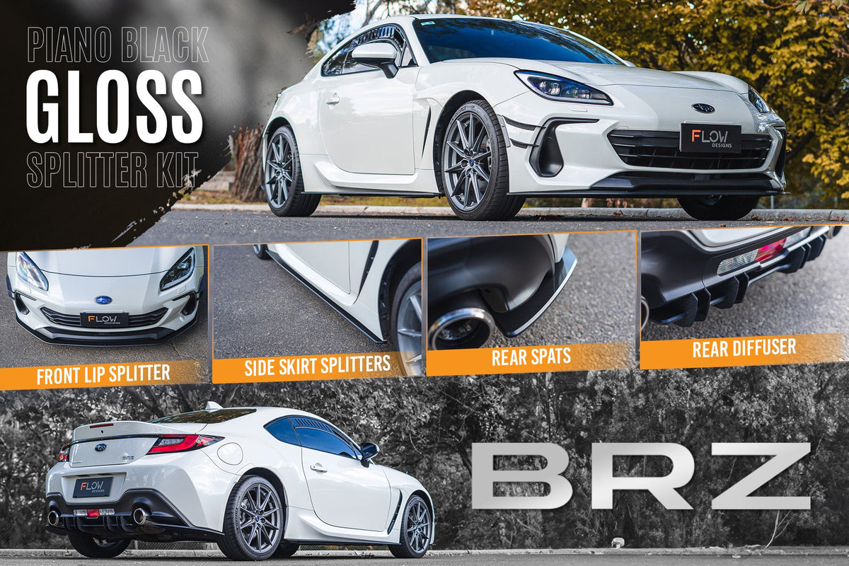 Flow Designs - ZD8 BRZ Full Lip Splitter Set (GLOSS BLACK)