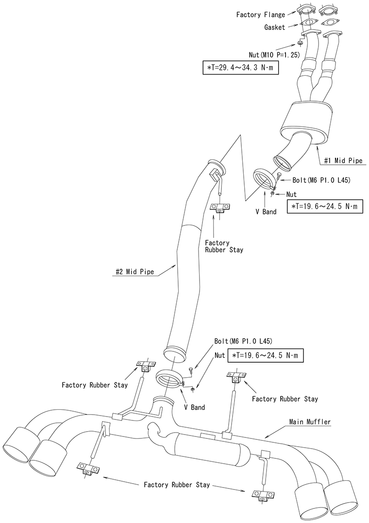 HKS RACING MUFFLER R35 GT-R w/ SILENCER - 31008-KN002