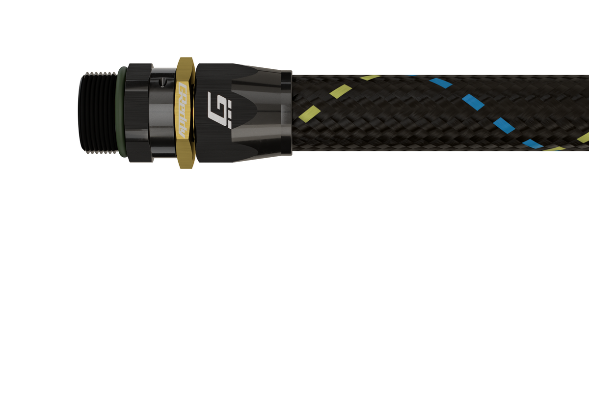 GReddy - GReddy -08 ORB male Swivel Hose End(s) - Black / Gold anodized - 12810845