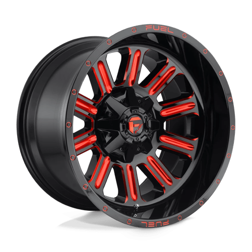 Fuel Off-Road Aluminum Wheels 22X10 Hardline D621 Gloss Black W/ Red Tint