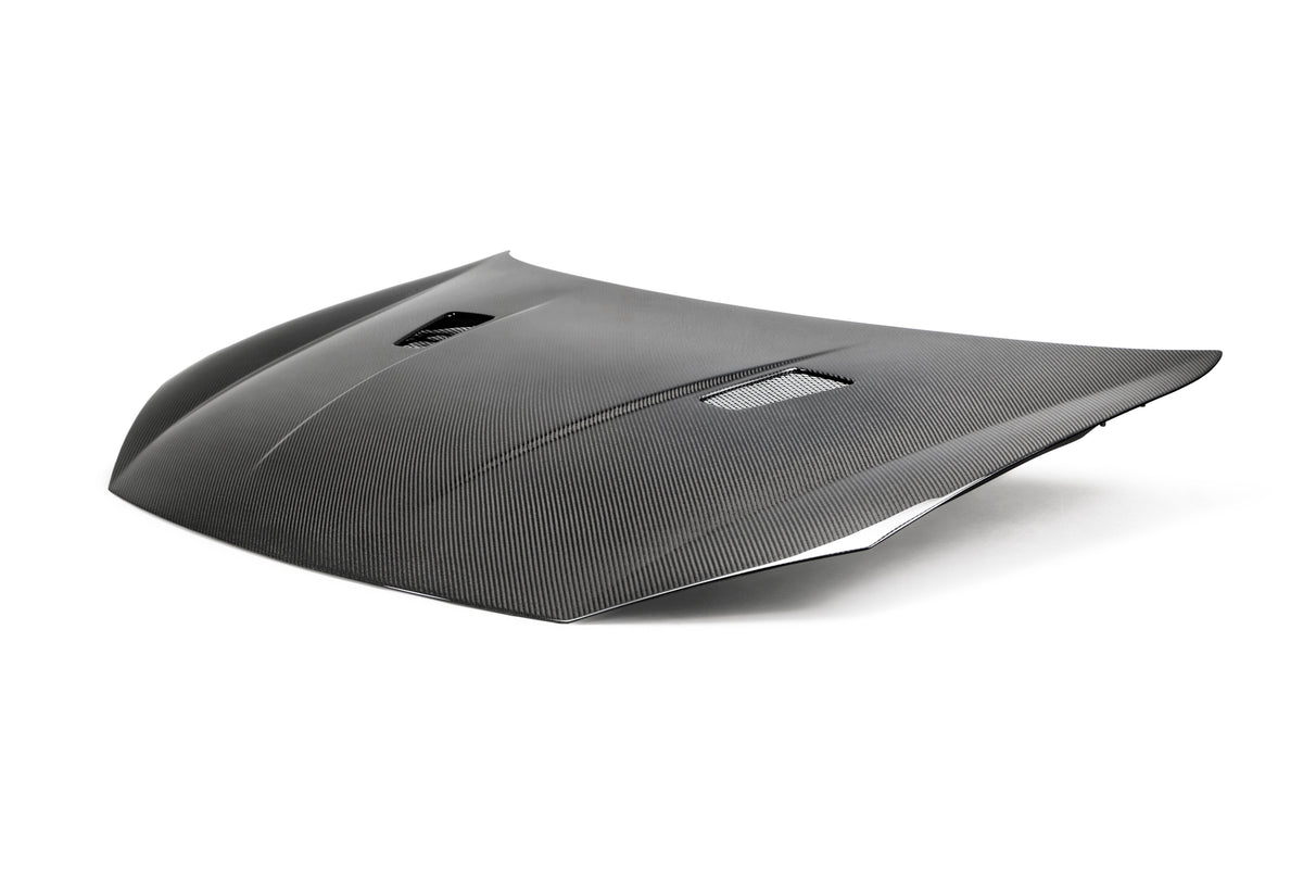 Seibon 10-11 VW Golf GTI 5K/MK6 TM Carbon Fiber Hood w/ Shaved Emblem - HD1011VWGTIB-TM