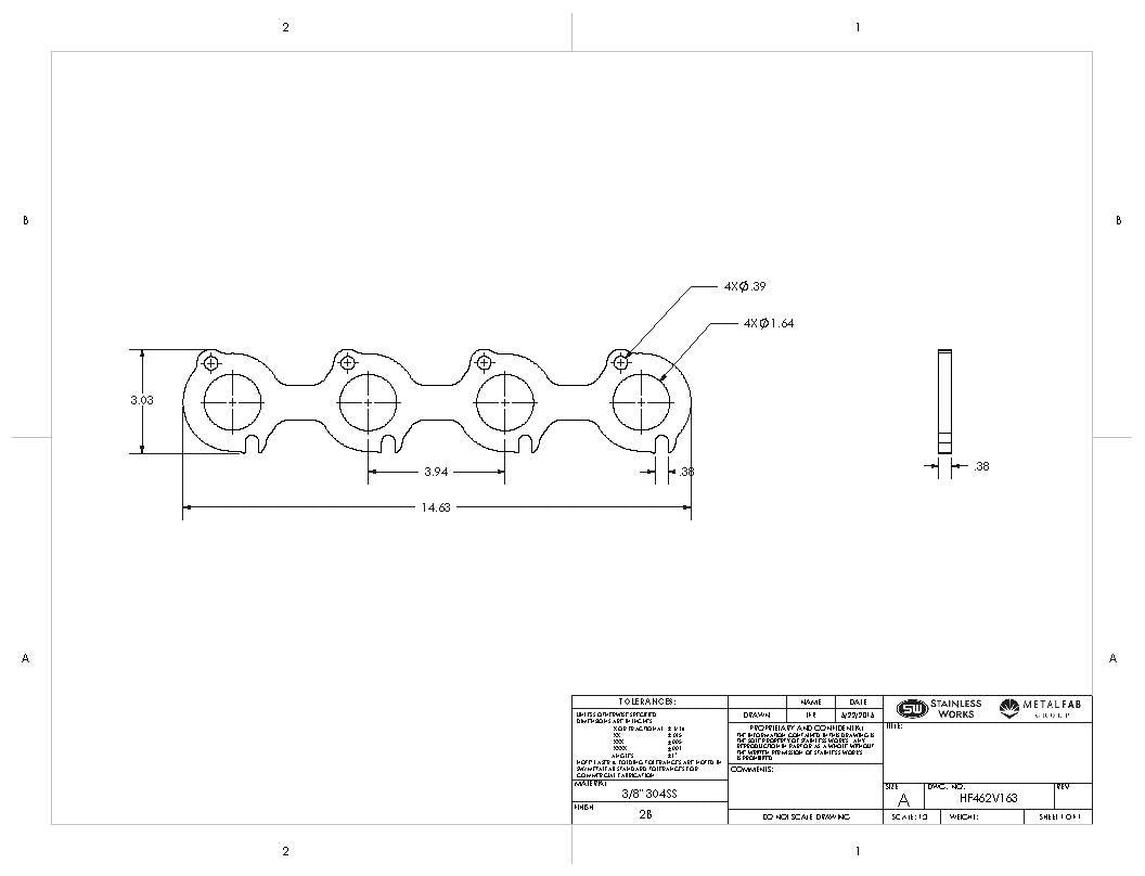 Stainless Works - Ford Mod Motor 4.6L 2 Valve Header Flange - HF462V175