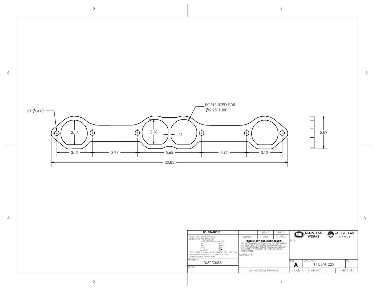 Stainless Works - Big Block Mopar (B/RB Engine) Header Flange – 6-Bolt - JPGC57TIPS-B