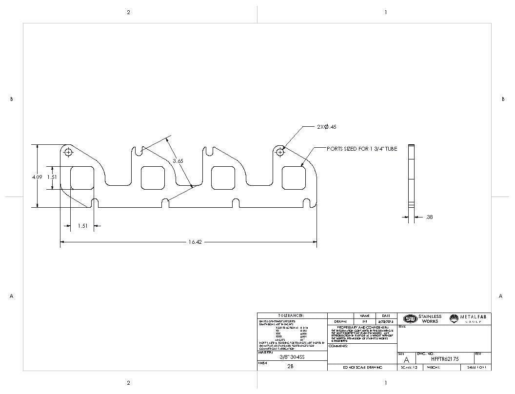 Stainless Works - Ford 6.2L Header Flange - HFFTR6.2188