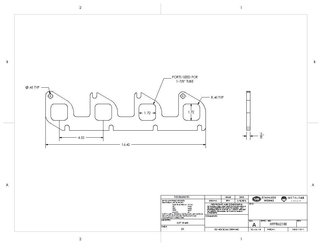 Stainless Works - Ford 6.2L Header Flange - HFFTR6.2188