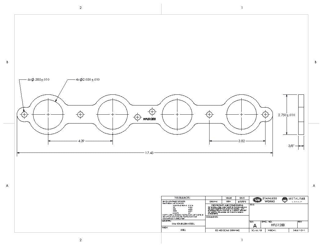 Stainless Works - Chevrolet LS Header Flange - HFLS1200